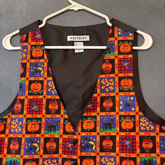 Westbury Halloween Vest Pumpkin Candy Corn Witch Spider Womens XL Fun Holiday - Picture 5 of 8